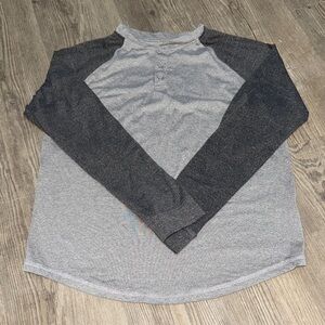 Gray and Black Long Sleeve Kids Tee